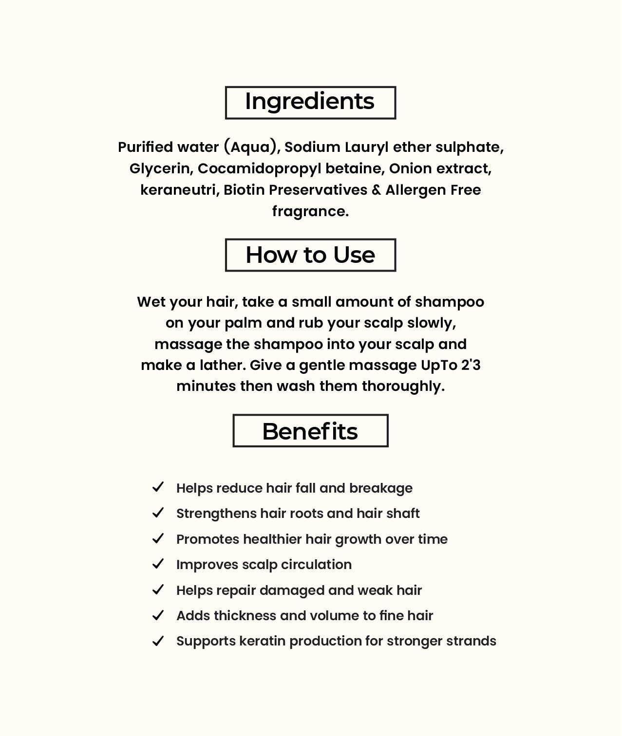 Onion + Biotin shampoo