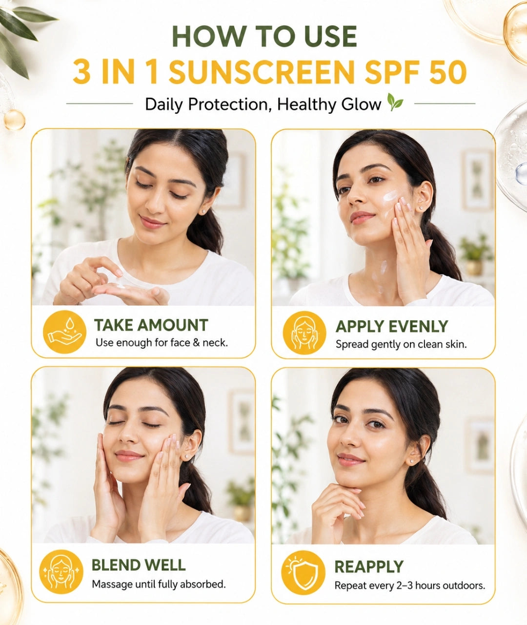 3 in 1 Sunscreen SPF 50 PA +++